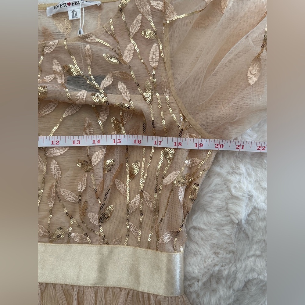 Ever Pretty Cream Dress with Gold Sequins, 16 - Picture 12 of 16